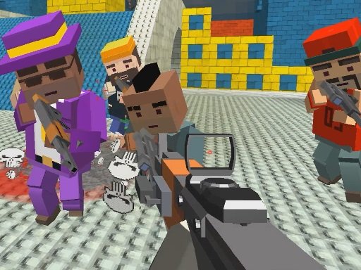 GunGame shooting warfare: blocky gangster Online