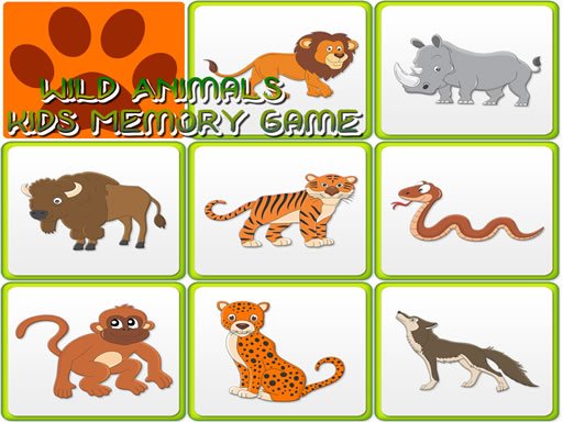 Kids Memory - Wild Animals Online